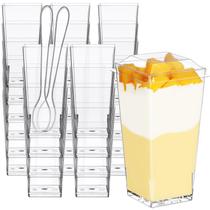 Copos descartáveis Sobremesa Shooter Eupako 90 ml com tampa, pacote com 50