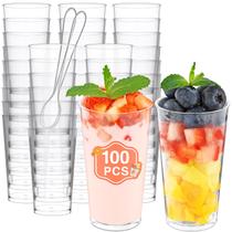 Copos descartáveis Sobremesa Shooter Eupako 90mL com colheres x100