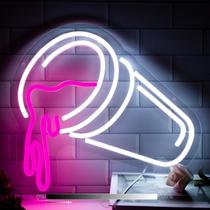 Copos duplos Neon Sign Moodlion Rosa LED 38x32 cm