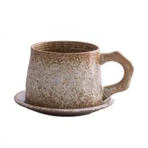 Copos e Pires de Café Stoneware Criativos, Retrô Artesanal