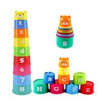 Copos Educacionais Para Crianças, Brinquedos, 9 Peças, Conjunto De Figuras Do Alfabeto, Torre