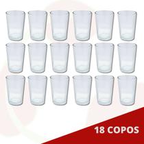 Copos em Vidro Grosso 200ML Resistente Luxo - 18Un