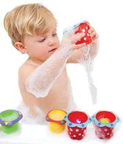 Copos empilháveis, brinquedo de banho para bebês, Nuby Splish Splash, 5 peças Copos empilháveis, brinquedo de banho para bebês, Nuby Splish Splash, 5 peças