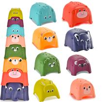 Copos empilháveis, brinquedos de banho, Hummigoo Animal, 8 unidades para crianças pequenas