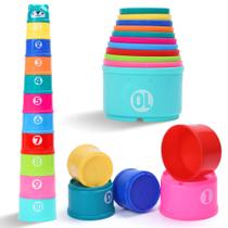 Copos Empilháveis Tiny Tinker Brinquedo Educativo com 10 Peças Copos Empilháveis Tiny Tinker Brinquedo Educativo com 10 Peças