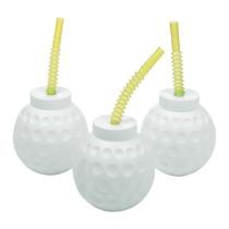 Copos Fun Express Golf Ball moldados de 414 ml com tampas e canudos