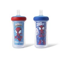 Copos infantis The First Years Spidey com canudo, pacote com 270 mL, pacote com 2