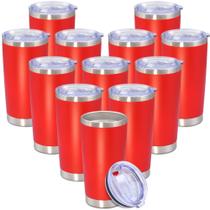 Copos isolados a vácuo de aço inoxidável Eyasure de 20 oz vermelhos