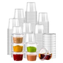 Copos Jello Shot Fit Meal Prep, pacote de 250 ml com tampas