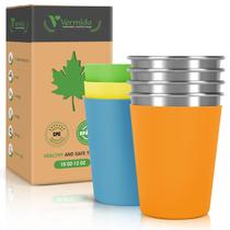 Copos para beber Vermida empilháveis de 300 ml em aço inoxidável, pacote com 4