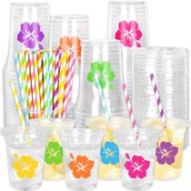 Copos para beber Whaline 60 unidades, conjunto de festa de luau havaiano de 350 ml Copos para beber Whaline 60 unidades, conjunto de festa de luau havaiano de 350 ml