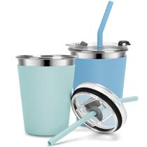 Copos para Crianças Vermida 350ml de Aço Inoxidável à Prova de Vazamentos 2 Unidades Copos para Crianças Vermida 350ml de Aço Inoxidável à Prova de Vazamentos 2 Unidades