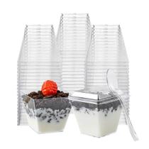 Copos para Sobremesa HOMIP 60 unidades 120ml com Tampas e Colheres Copos para Sobremesa HOMIP 60 unidades 120ml com Tampas e Colheres