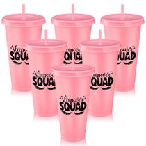 Copos Party Supplies Reallnaive Sleepover Squad 700 ml, rosa, 6 unidades