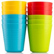 Copos PLASKIDY Kids Plastic de 240 ml - Conjunto de 12 sem BPA Copos PLASKIDY Kids Plastic de 240 ml - Conjunto de 12 sem BPA