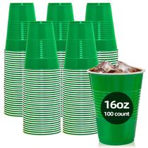 Copos Plásticos BONSINY 100 Unidades 473 ml Verde Descartáveis