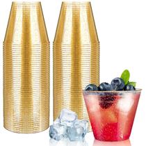 Copos Plásticos Byvivace 266 ml com Glitter Dourado Pacote com 100 Copos Plásticos Byvivace 266 ml com Glitter Dourado Pacote com 100