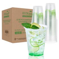 Copos plásticos compostáveis EcoLipak 12 onças (1000 unidades)