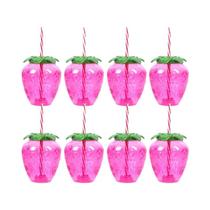 Copos Plásticos De Abacaxi, Morango E Melancia Para Festa Havaiana Luau Com Canudo, Decoração Para Copos Plásticos De Abacaxi, Morango E Melancia Para Festa Havaiana Luau Com Canudo, Decoração Para