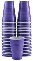 Copos plásticos descartáveis Amcrate 350ml roxos, pacote com 50