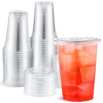Copos plásticos descartáveis Eupako 300mL com tampas 100 conjuntos