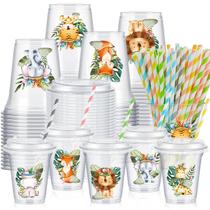 Copos plásticos descartáveis FoldTier Jungle Safari 400mL (60)