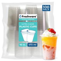 Copos plásticos descartáveis Freshware 473 ml 100 unidades transparentes
