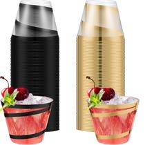 Copos plásticos descartáveis Gejoy Rimmed Swirl 250mL (100ct)