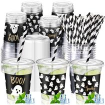 Copos plásticos descartáveis Jingmore Halloween Ghost 350 ml 50 unidades