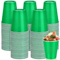 Copos plásticos descartáveis Kochorie 350 ml 12 onças verdes (pacote com 100)