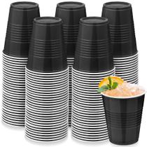 Copos plásticos descartáveis Kochorie 350ml pretos, pacote com 100
