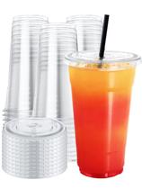 Copos plásticos descartáveis NEEBAKE 700mL com tampas (75 conjuntos) Copos plásticos descartáveis NEEBAKE 700mL com tampas (75 conjuntos)