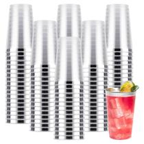 Copos plásticos descartáveis prateados Goodluck, pacote com 200 ml Copos plásticos descartáveis prateados Goodluck, pacote com 200 ml