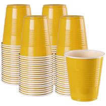 Copos plásticos descartáveis QIHUANKJ 100 Pack Yellow 355ml