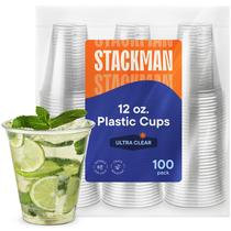 Copos plásticos descartáveis Stack Man 12 onças (360 ml), pacote com 100