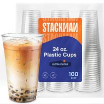 Copos plásticos descartáveis Stack Man 24 oz (700 mL) PET pacote com 100