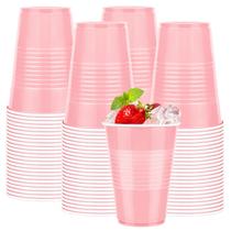 Copos plásticos descartáveis WYTAOHZL 16 onças rosa (pacote com 100)