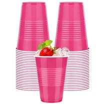 Copos plásticos descartáveis WYTAOHZL 16 oz Hot Pink (pacote com 50) Copos plásticos descartáveis WYTAOHZL 16 oz Hot Pink (pacote com 50)