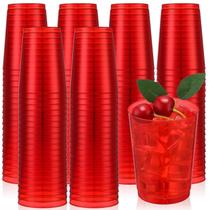 Copos plásticos Minatee 300mL descartáveis para festas 100 unidades vermelhos