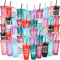 Copos plásticos motivacionais Uiifan, 50 unidades, 710 ml, 10 cores