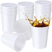Copos Stadium Yungyan, pacote com 12, 473 ml, plástico reutilizável, branco