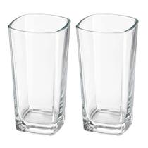 Copos Texas BALI Quadrado Vidro Transparente Mesa Posta 320ml 2 UNIDADES Copos Texas BALI Quadrado Vidro Transparente Mesa Posta 320ml 2 UNIDADES