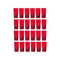 Copos Texas Quadrado Vidro Vermelho Mesa Posta 320ml 24 Uni Copos Texas Quadrado Vidro Vermelho Mesa Posta 320ml 24 Uni