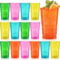Copos Tiki Qinyoung 15 Peças 420 ml Multicoloridos de Plástico