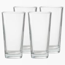 Copos Vidro 260ml Transparente Venice Base Quadrada Elegante 4UN