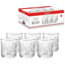 Copos Whisky Clarice Hauskraft 350ml Vidro Texturizado Com 6