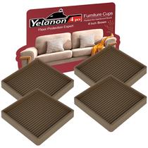 Copos Yelanon Furniture Caster, 4 peças, borracha marrom de 10 cm