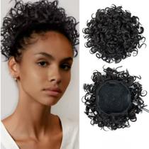 Coque Afro Cacheado Postiço Ajustável Com Clipe Aplique