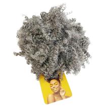 Coque Afro Puff Orgânico - Cor Grisalho 50% Coque Afro Puff Orgânico - Cor Grisalho 50%