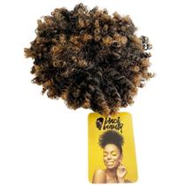 Coque Afro Puff Orgânico - Cor Preto/Mel Escuro